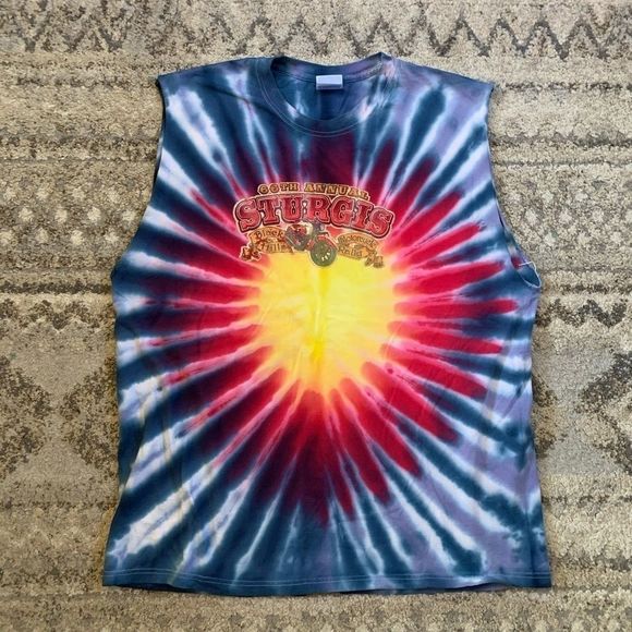 Sturgis Black Hills Tye-Dye Cut-off T-Shirt XL - Picture 1 of 5